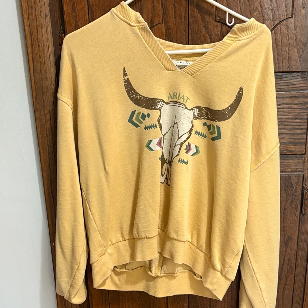 Ariat Yellow Cropped Sweatshirt